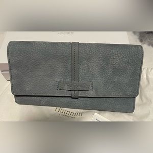 Hammitt Benjamin Wallet in Bay Blue Nubuck -EUC